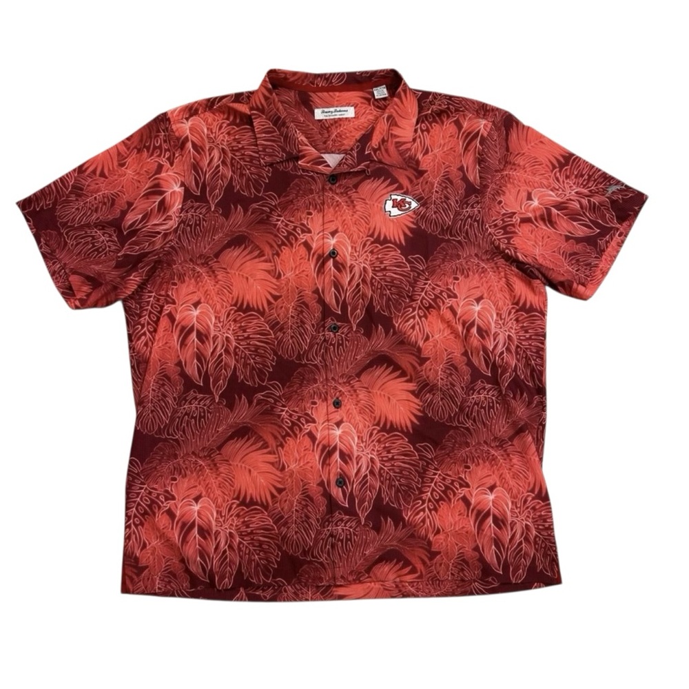 Tommy Bahama Kansas City Chiefs Red Floral IslandZone Shirt XXL NFL Bahama Coast